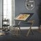 Stellar 36" Wide Craft / Drawing Table with Adjustable Top and Padded Stool Set - Gold, Black